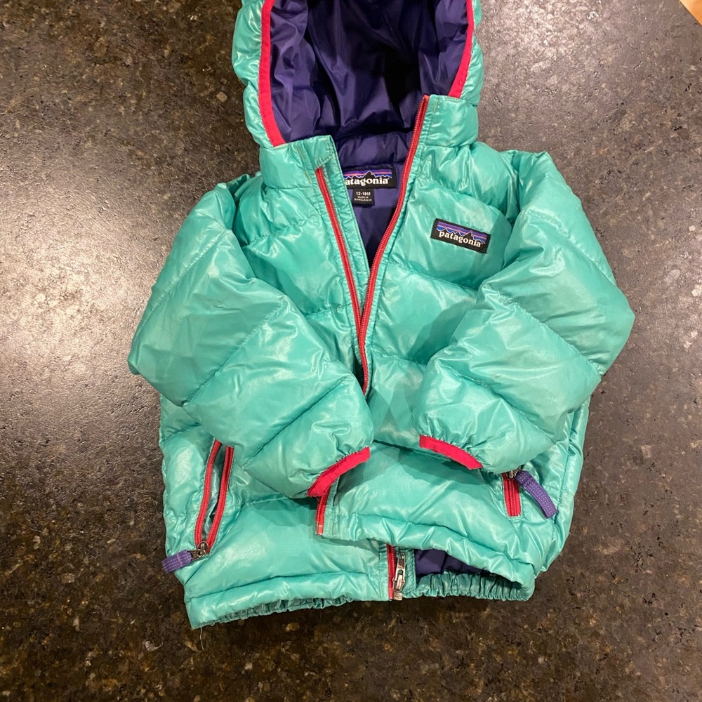 Patagonia Kids' Aqua and Red Jacket